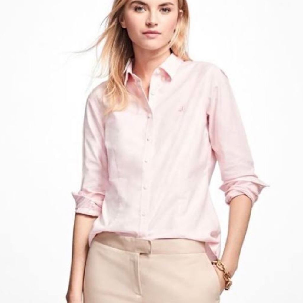 SOLD! Brooks Brothers Blush Pink Tailored Fit Non Iron Supima Cotton Size 8P